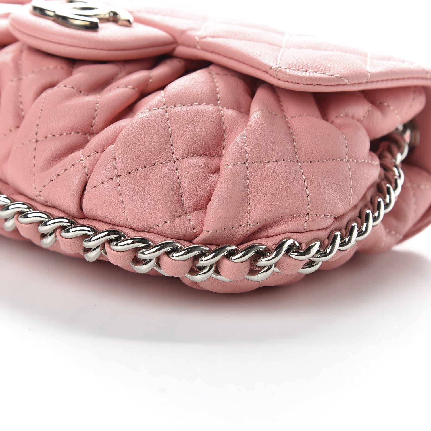 Chanel Washed Lambskin Quilted Mini Chain Around Messenger Pink 7 of 10