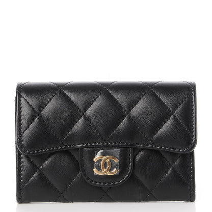 Chanel Lambskin Quilted Flap Card Holder Black 1 of 8