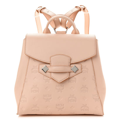 MCM Calfskin Essential Monogram Small Backpack Bisque 1 of 9