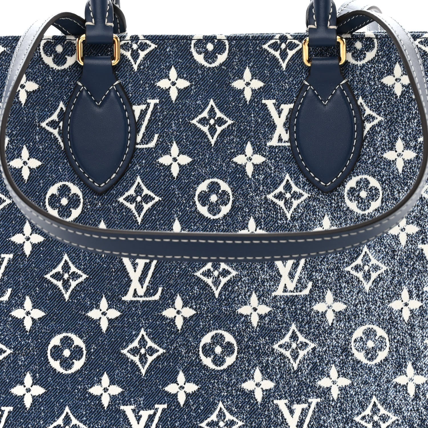 Louis Vuitton Monogram Jacquard Denim Onthego MM Bleu 7 of 10