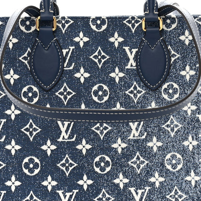 Louis Vuitton Monogram Jacquard Denim Onthego MM Bleu 7 of 10