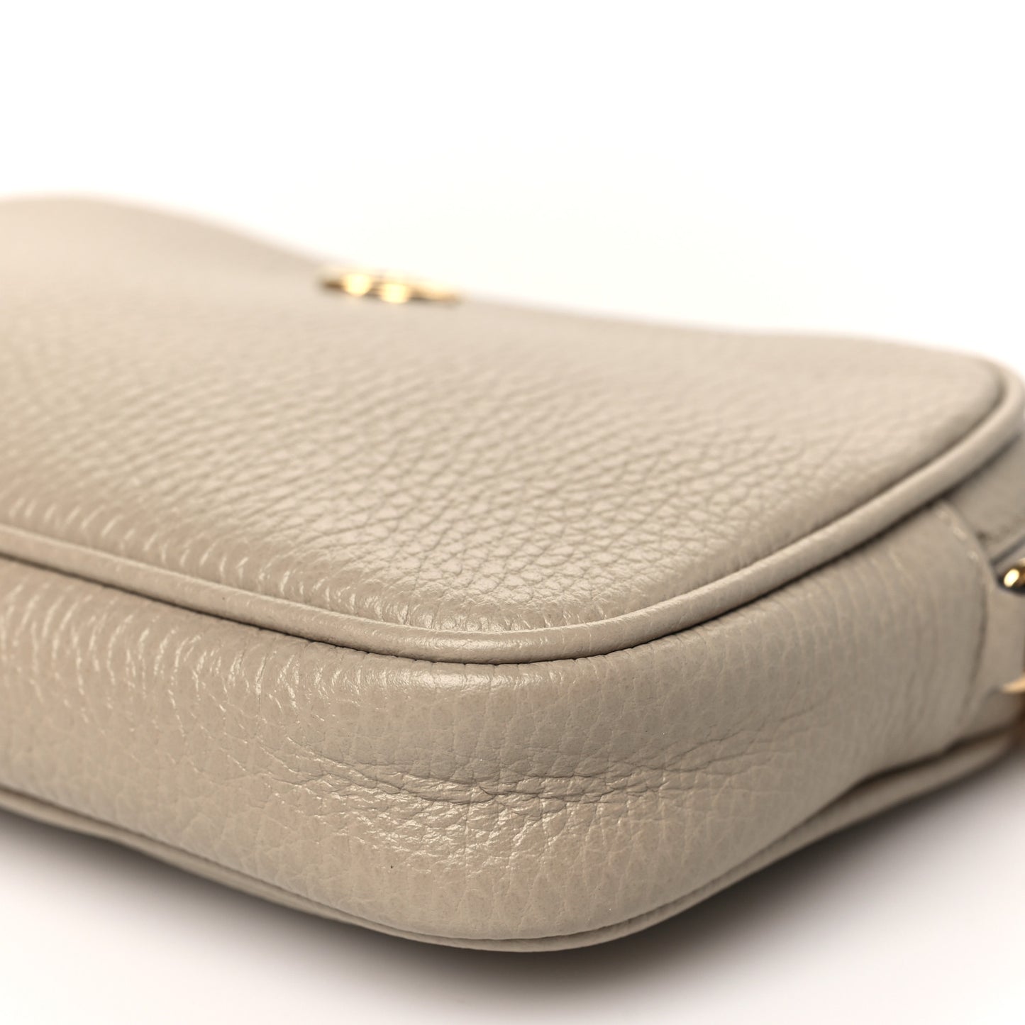 Dollar Calfskin Super Mini GG Marmont Chain Shoulder Bag Beige
