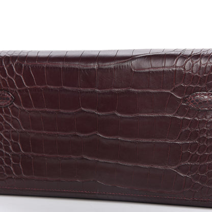 Hermes Matte Alligator Kelly To Go Wallet Bordeaux 12 of 12