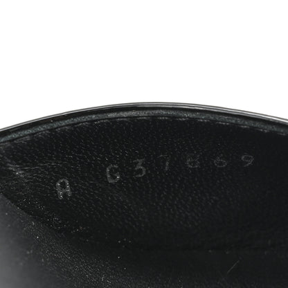 Chanel Patent Cap Toe CC Wedge Ankle Strap Pumps 39.5 Black White 9 of 11