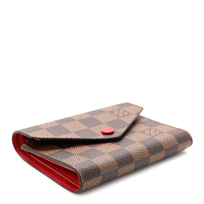 Louis Vuitton Damier Ebene Victorine Wallet Red 4 of 7