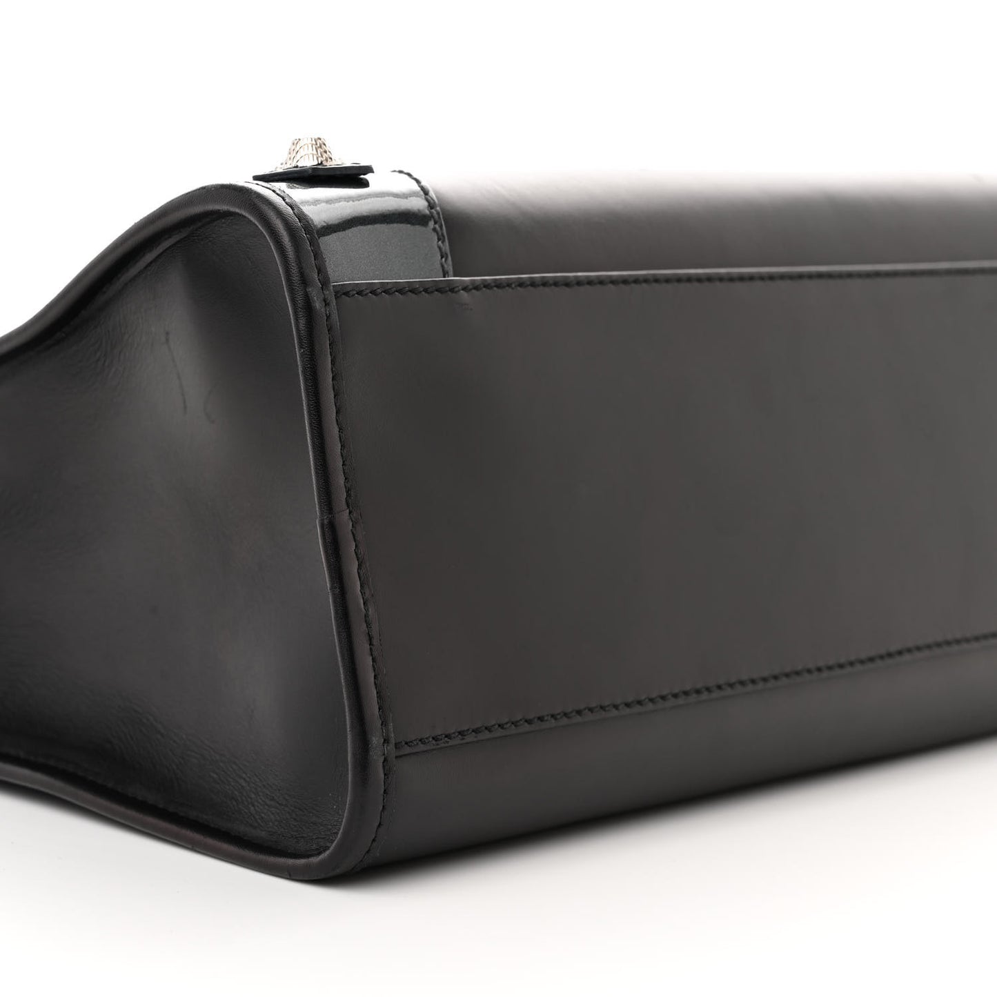 Smooth Calfskin Metallic Patent Giant 12 Silver Hardware City Black Gris