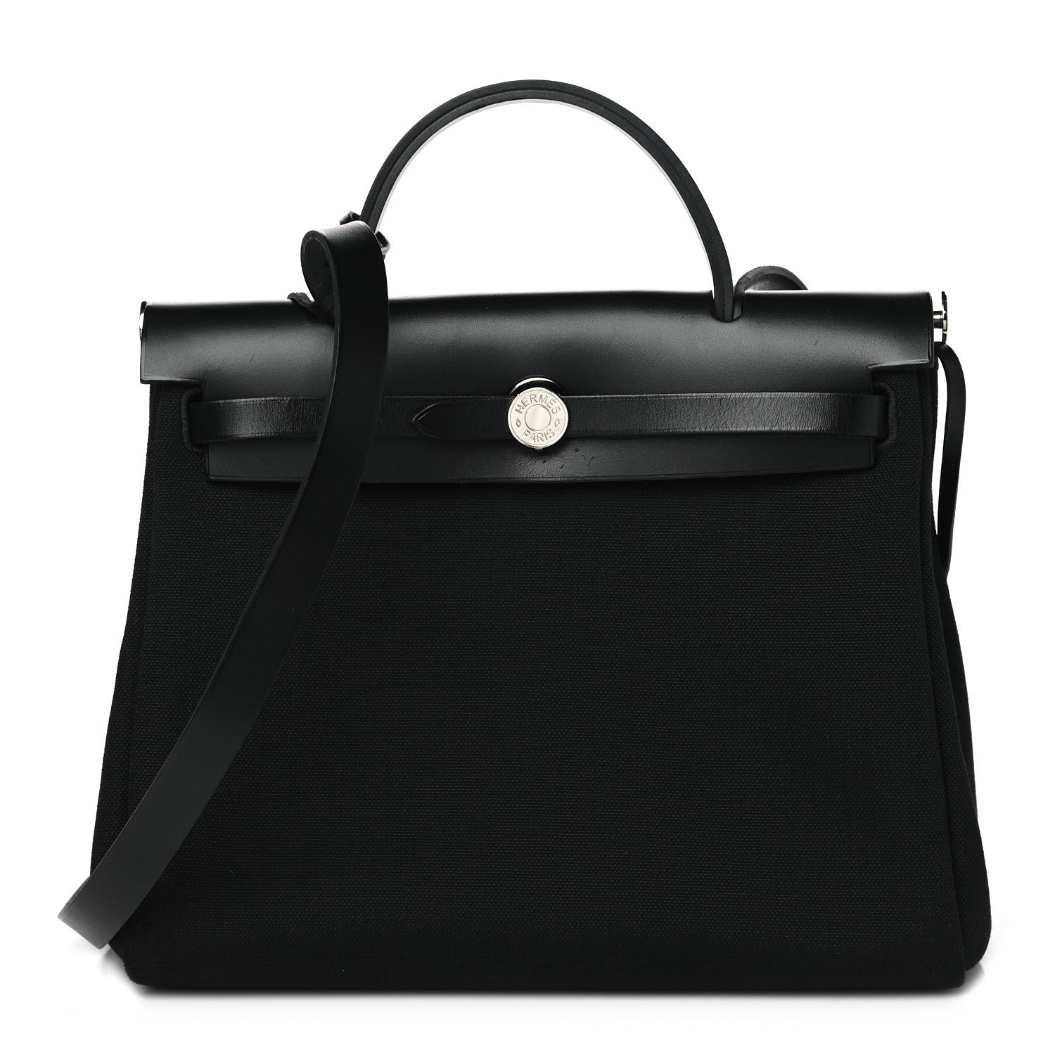 Hermes Military Toile Vache Hunter Herbag Zip PM 31 Black 1 of 11
