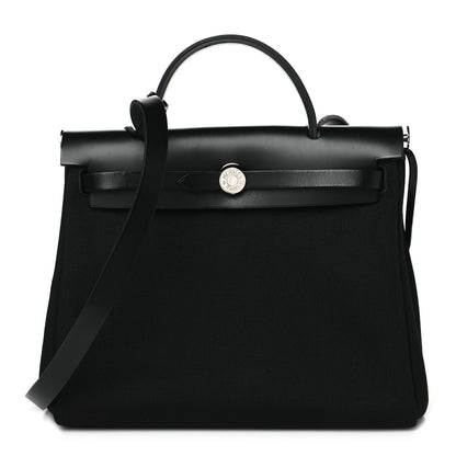 Hermes Military Toile Vache Hunter Herbag Zip PM 31 Black 1 of 11
