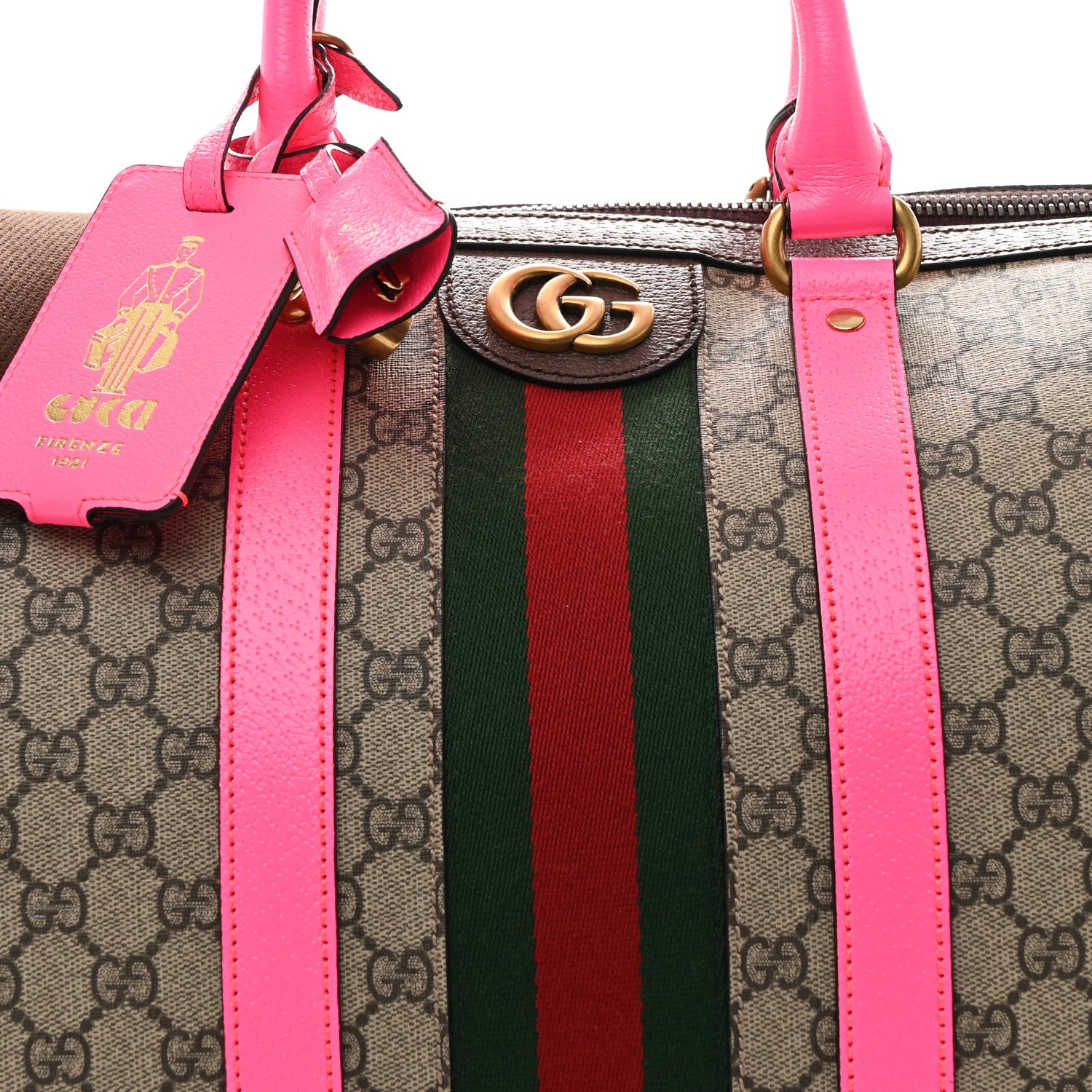 Gucci GG Supreme Monogram Textured Dollar Calfskin Web Medium