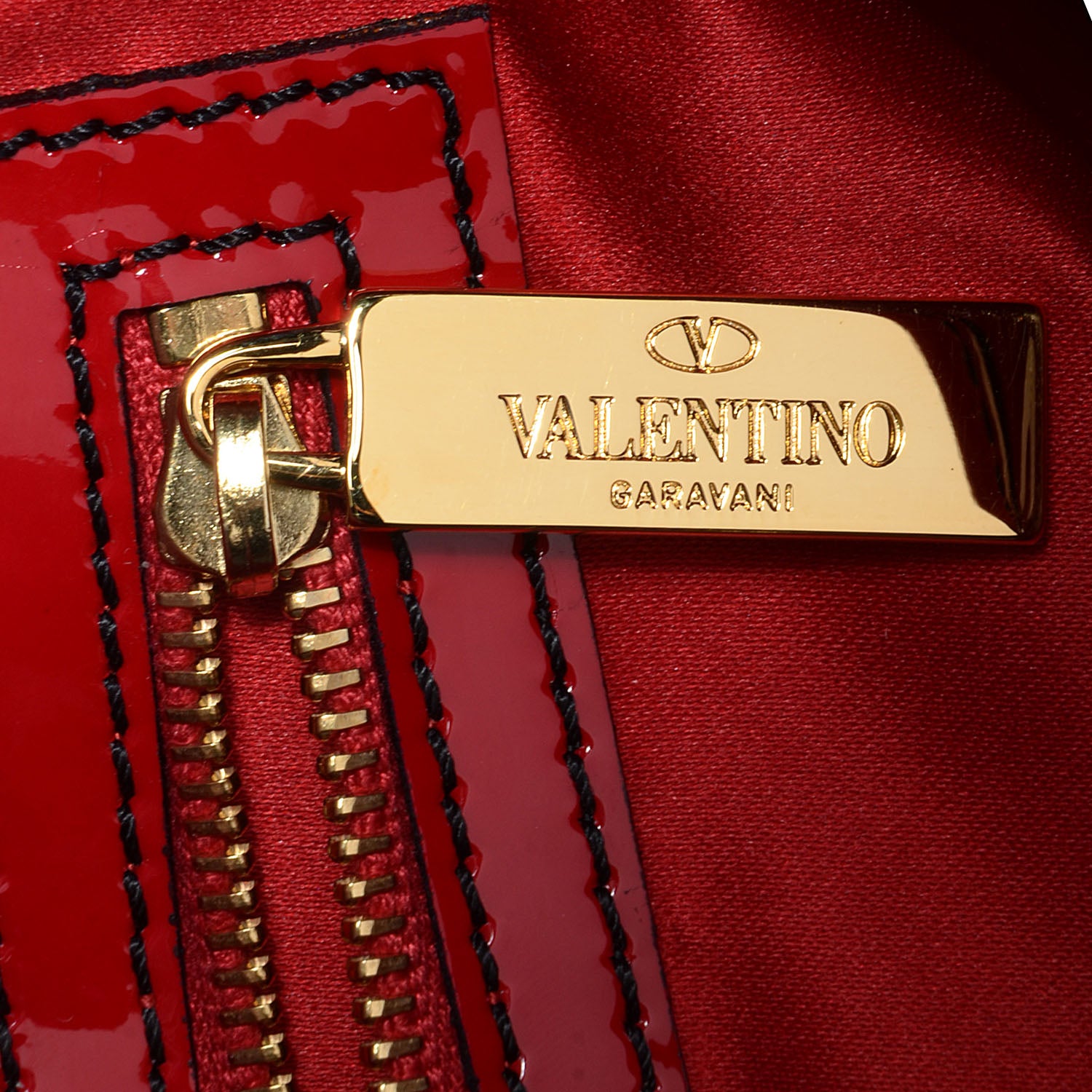 Valentino Garavani Silk Georgette Rosier Small Tote Red 8 of 10