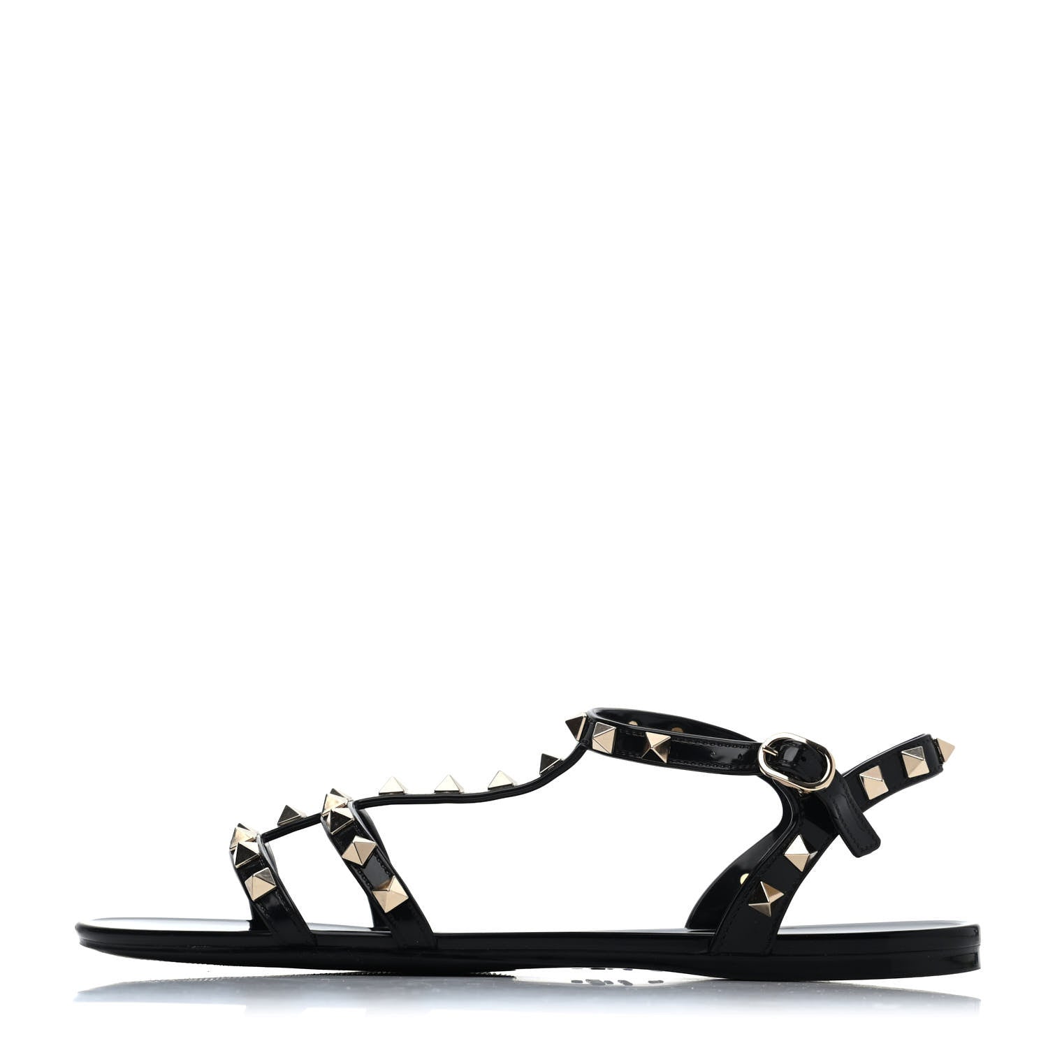 Valentino Garavani PVC Jelly Rockstud Caged Sandals 39 Black 1 of 4