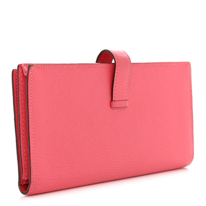 Hermes Chèvre Mysore Bearn Gusset Wallet Rose Lipstick 3 of 9