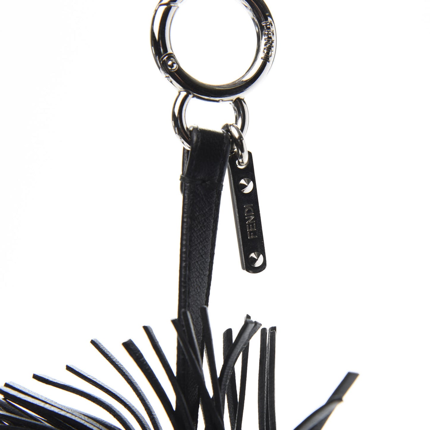 Fox Fur Shiny Nappa Bi-Color Super Karlito Pom Pom Bag Charm Moro Rosso Chiaro