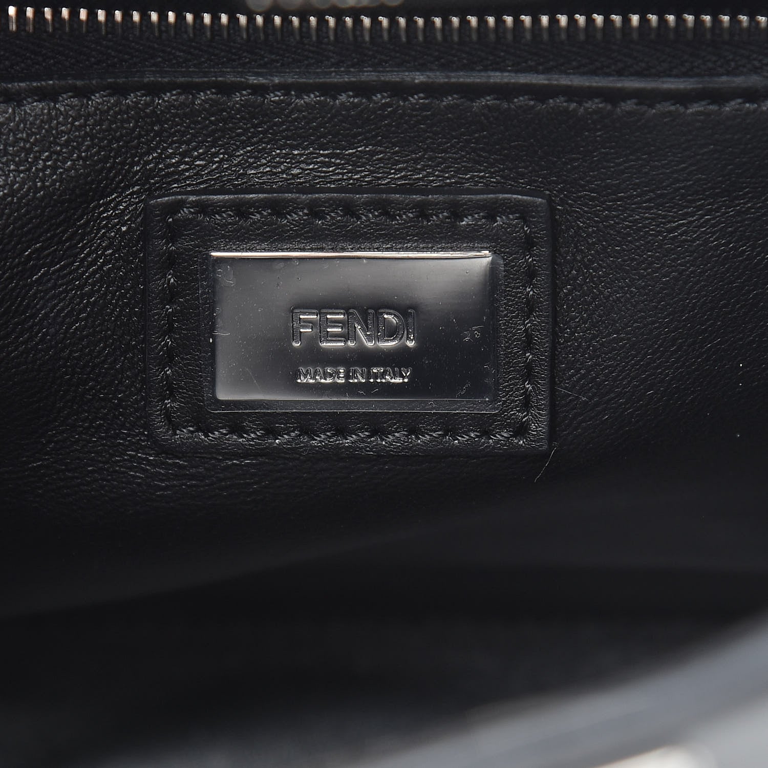 Fendi Vitello Seta Shiny Nappa Pearl Scallopped Studded Mini Peekaboo Iconic Satchel Black 7 of 13