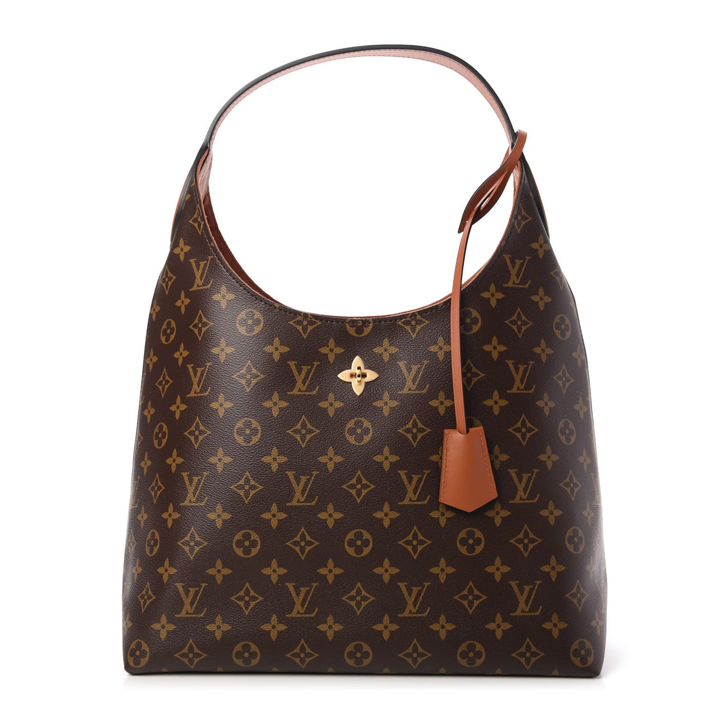 Monogram Flower Hobo Caramel