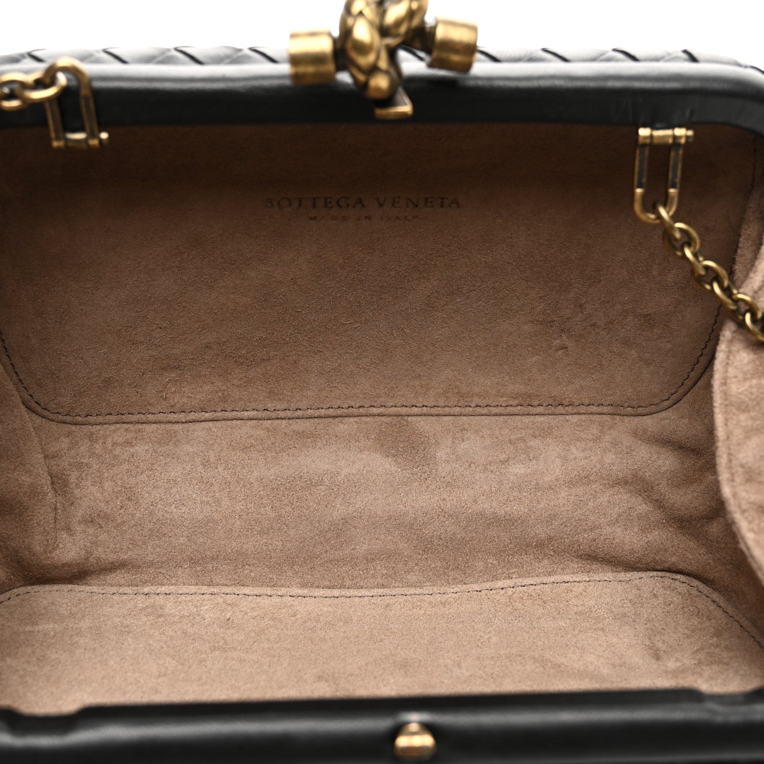 Bottega Veneta Nappa Intrecciato Chain Knot Clutch Black 5 of 9