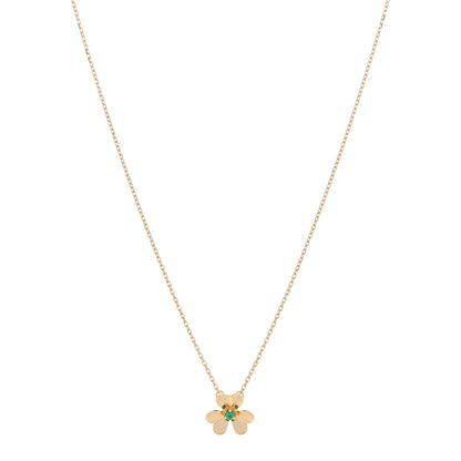 Van Cleef & Arpels 18K Yellow Gold Emerald Mini Frivole Pendant Necklace 1 of 3
