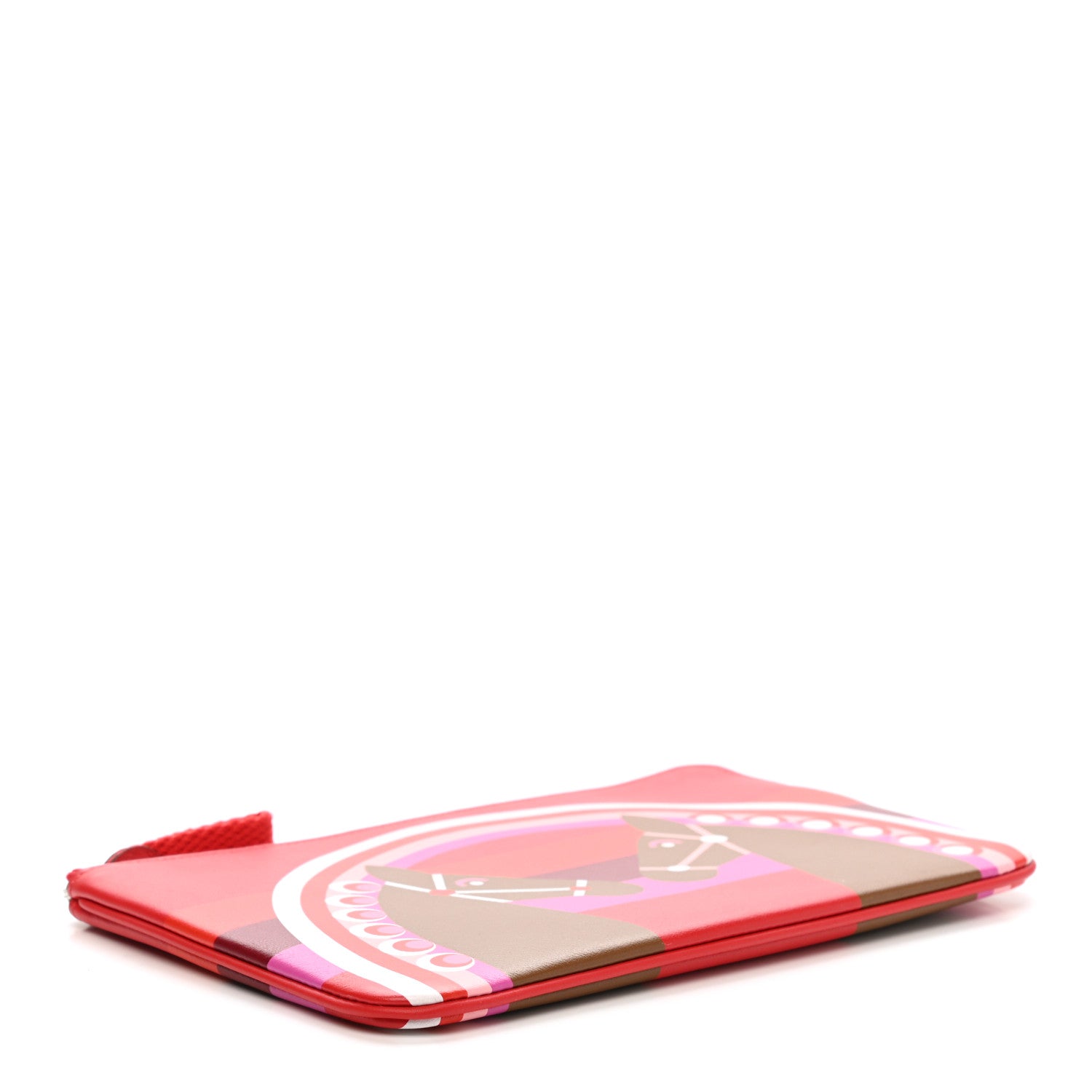 Hermes Swift Printed Rainbow Love Carre Long Pocket Pouch Rouge Coeur Alezan 4 of 8