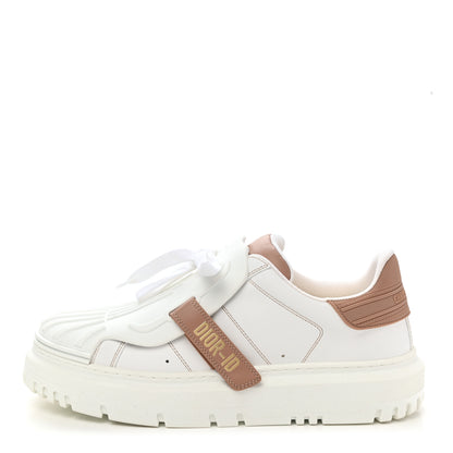 Christian Dior Calfskin Bi-Color Dior-ID Platform Sneakers 39.5 White Nude 1 of 9