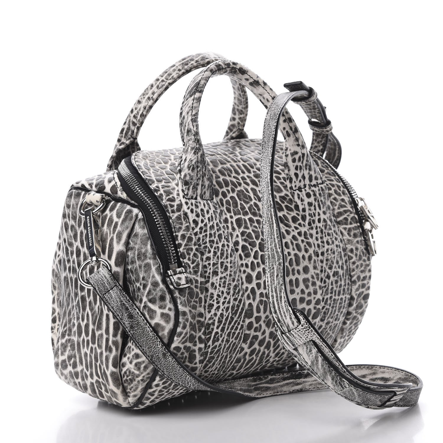 Alexander Wang Pebbled Lambskin Rockie Black White Rhodium Hardware 4 of 11