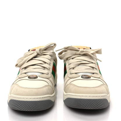 Gucci Nylon Nubuck Web Womens Screener Sneakers 37 Mystic White Dusty Milk 2 of 9