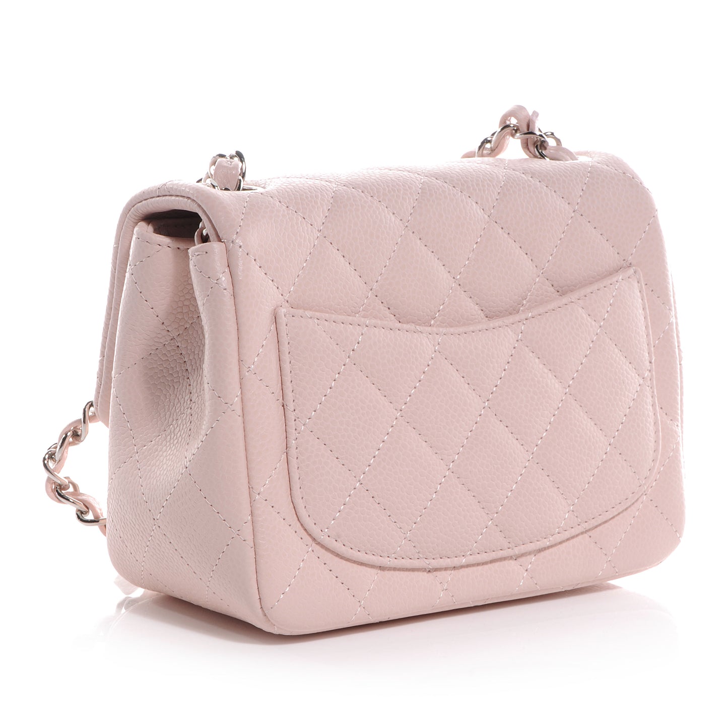 Caviar Quilted Mini Square Flap Pink