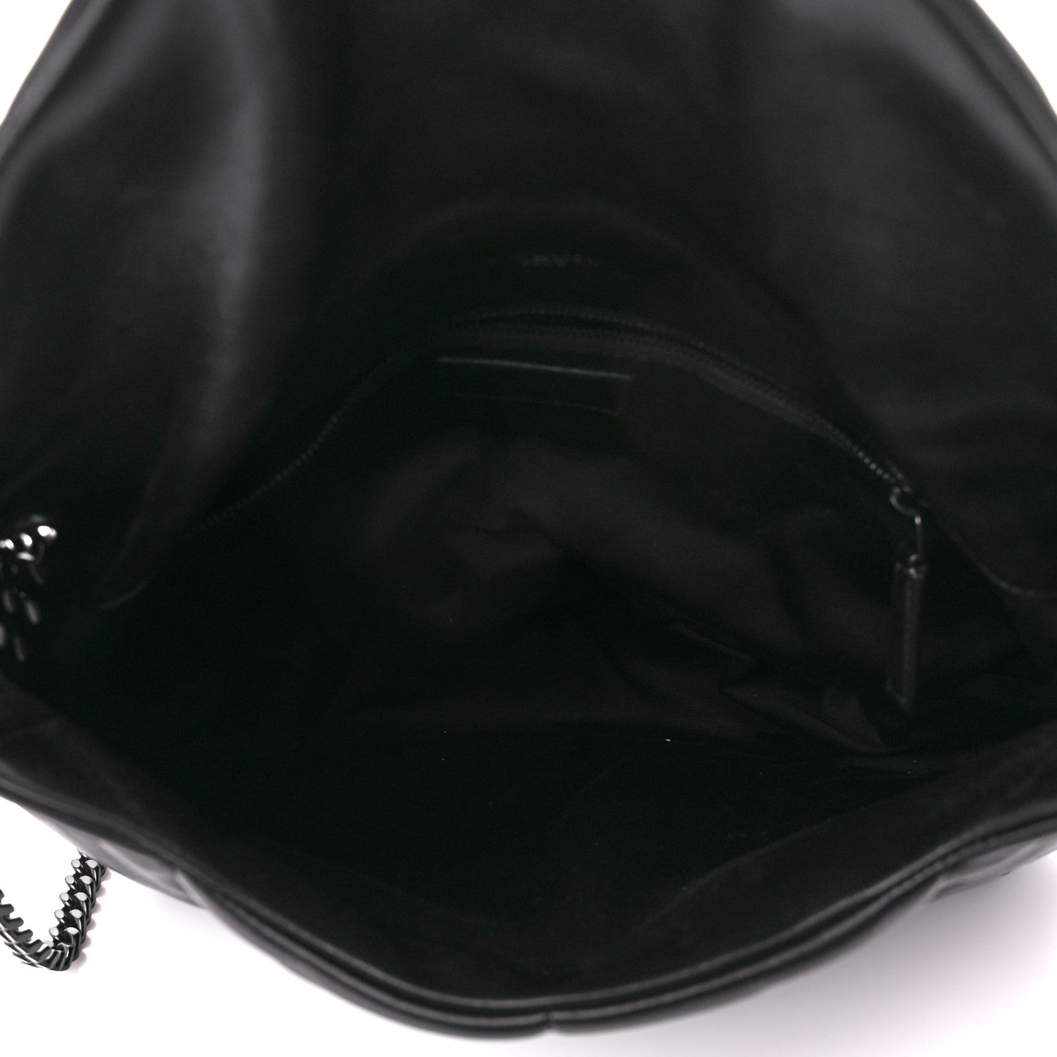 Saint Laurent Lambskin Quilted Monogram Monochrome Medium Loulou Puffer Chain Satchel Black 5 of 11
