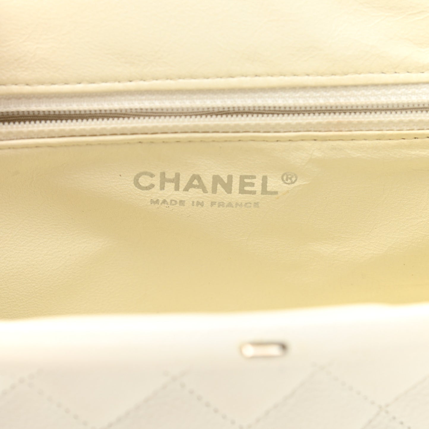 Caviar Quilted Timeless Clutch White