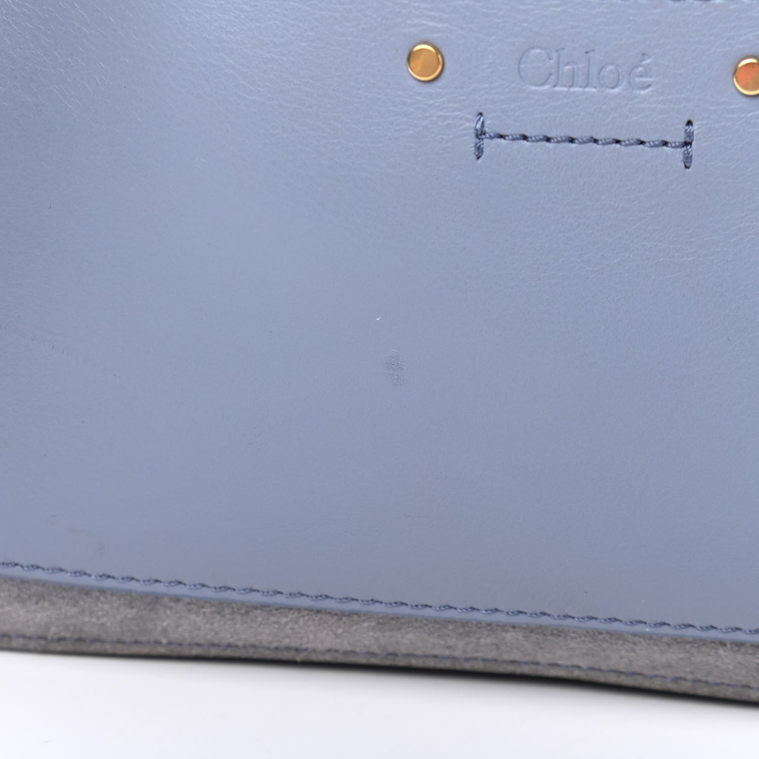 Chloe Calfskin Suede Mini Roy Bag Washed Blue 7 of 7