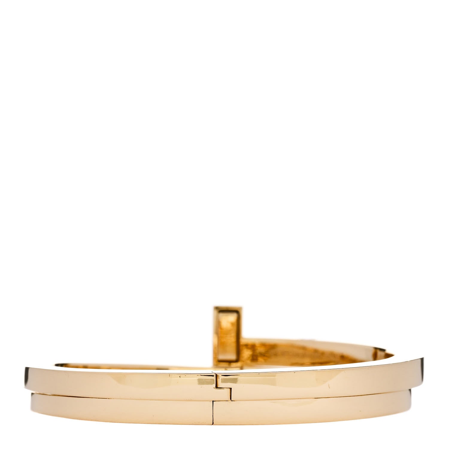 Tiffany 18K Yellow Gold Diamond Wide T T1 Hinged Wrap Bangle Bracelet 2 of 4