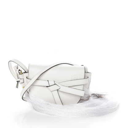 Loewe Calfskin Mini Fringe Gate Crossbody Bag White 3 of 10