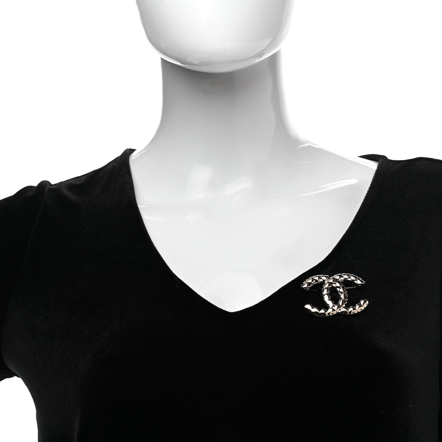 Chanel Metal CC Heart Brooch Gold Silver 2 of 5