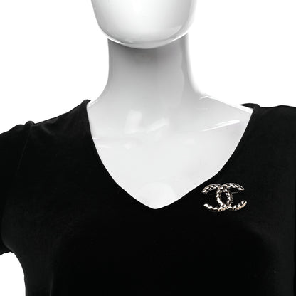 Chanel Metal CC Heart Brooch Gold Silver 2 of 5