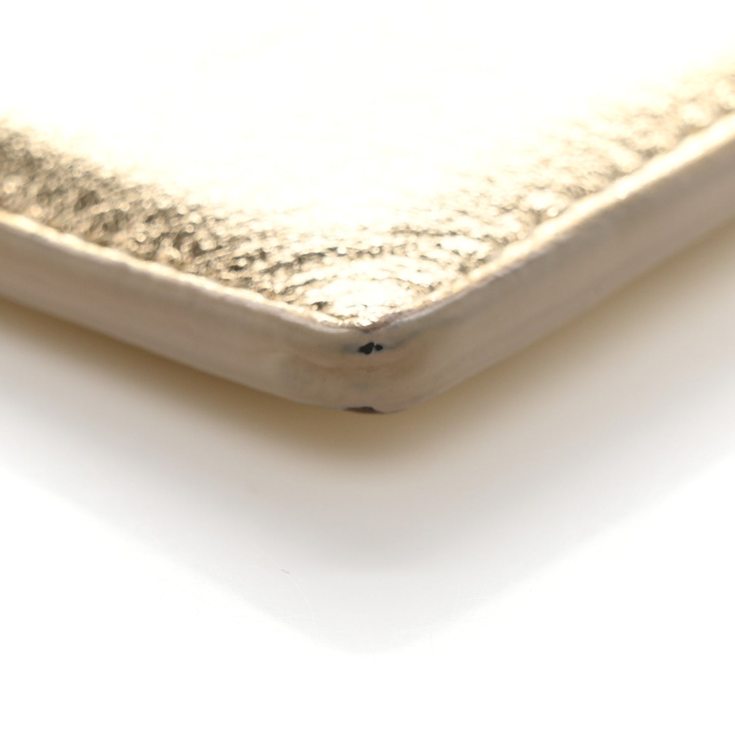 Metallic Calfskin Monogram Credit Card Case Gold