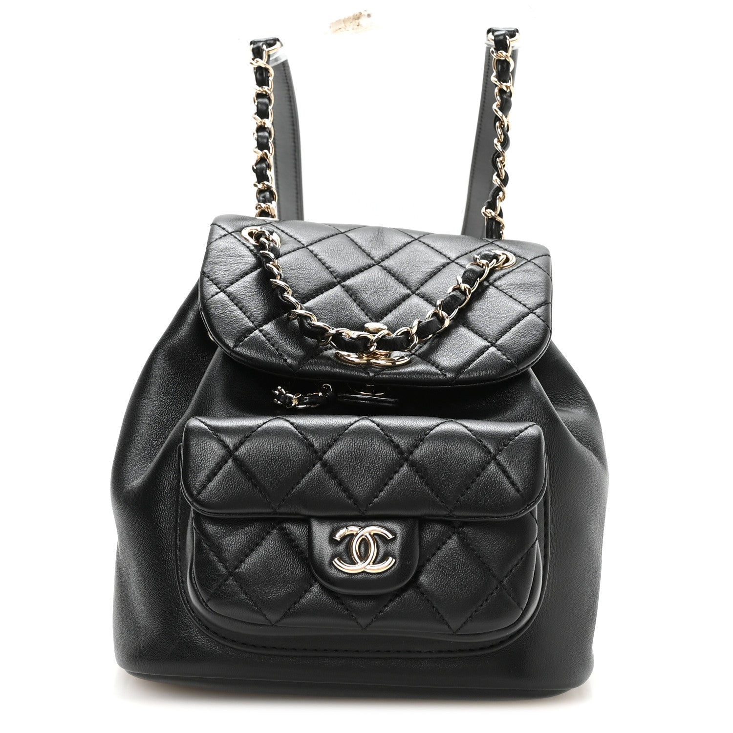 Chanel Lambskin Quilted Small Duma Drawstring Backpack Black 1 of 9