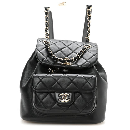 Chanel Lambskin Quilted Small Duma Drawstring Backpack Black 1 of 9