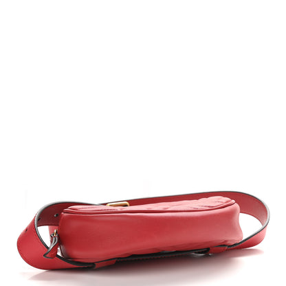 Gucci Calfskin Matelasse GG Marmont Belt Bag 85 34 Hibiscus Red 4 of 12