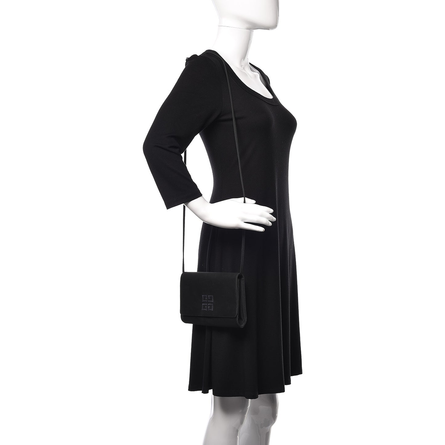 Calfskin Satin Emblem Crossbody Black