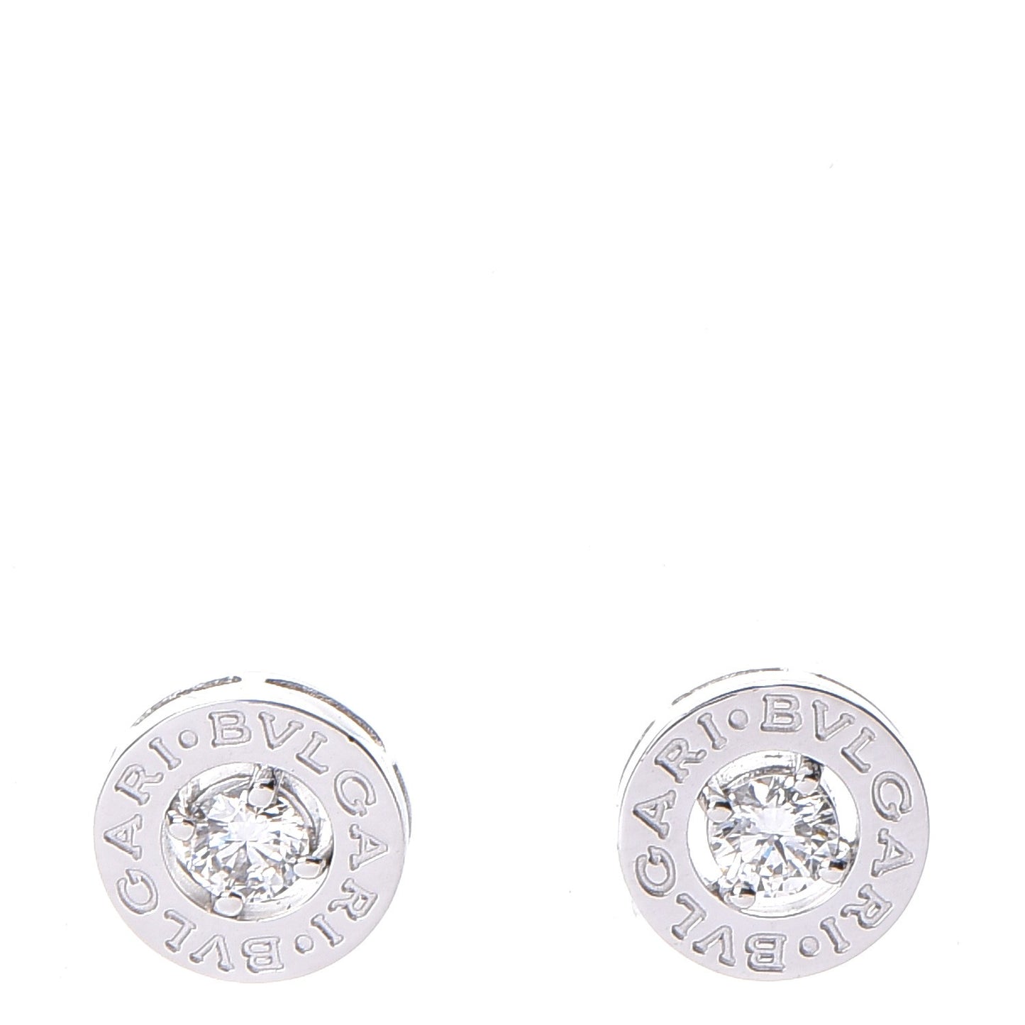 BVLGARI 18K White Gold Diamond Stud Earrings