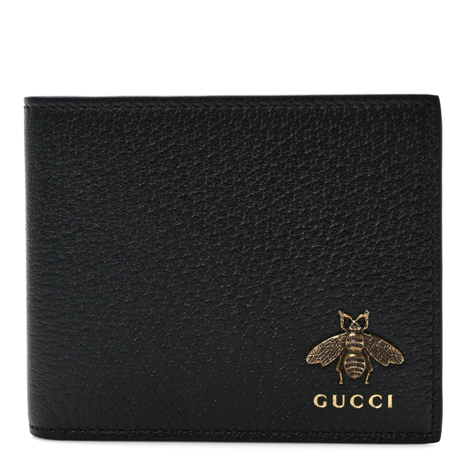 Gucci Calfskin Bee Bi-Fold Wallet Black 1 of 8