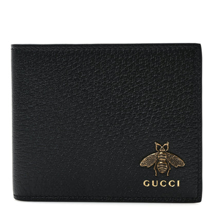 Gucci Calfskin Bee Bi-Fold Wallet Black 1 of 8