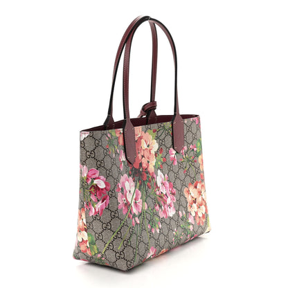 Gucci GG Supreme Monogram Blooms Small Reversible Tote Beige Multicolor Dry Rose 4 of 12