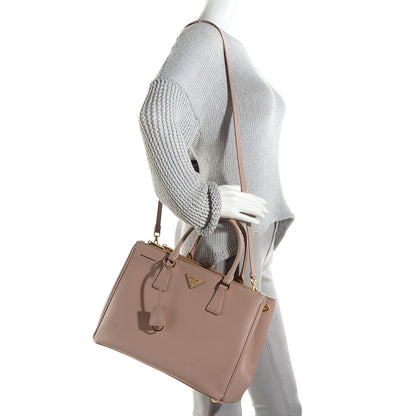 Prada Saffiano Lux Medium Double Zip Tote Cammeo 2 of 11