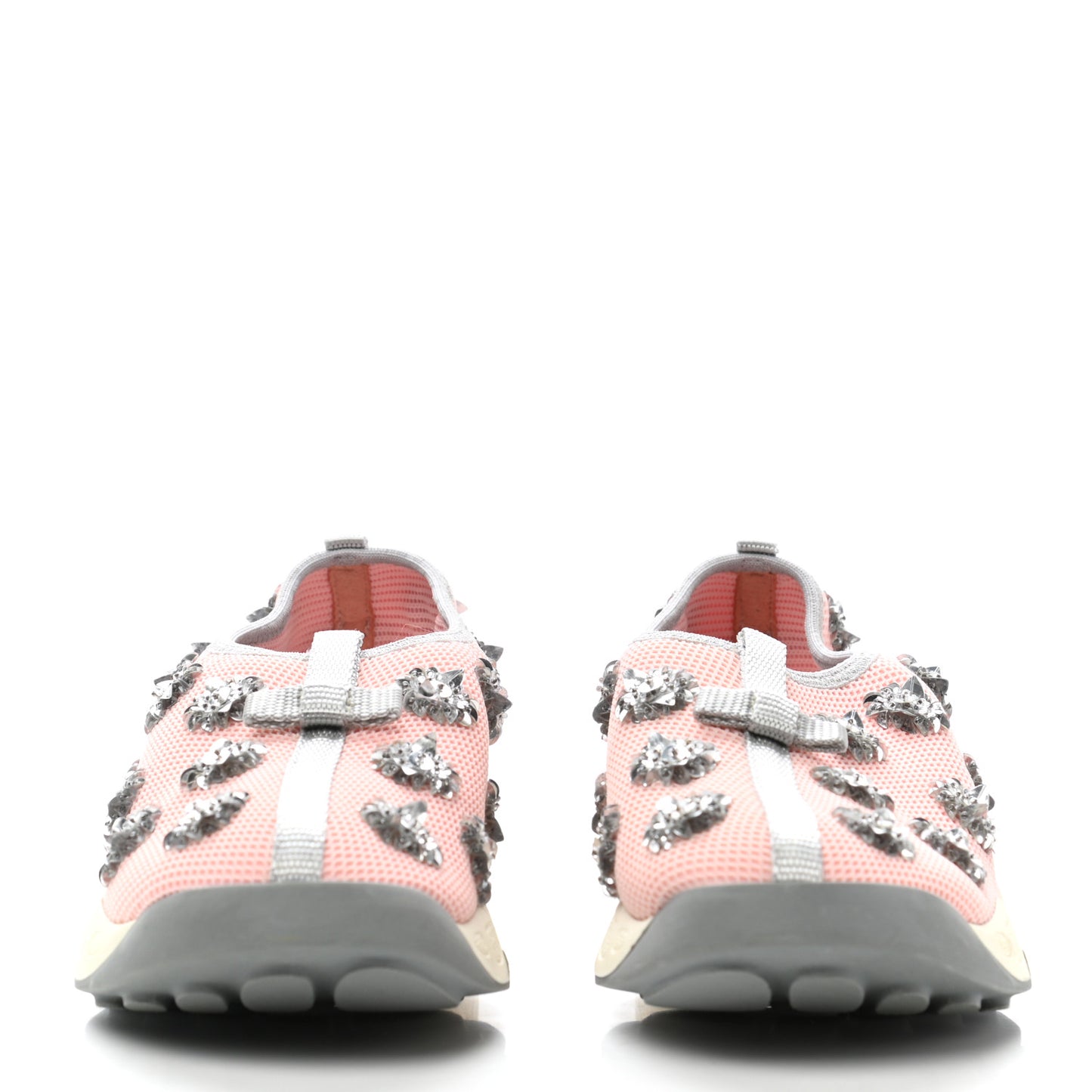 Technical Canvas Embellished Dior Fusion Sneakers 36.5 Pink Gray