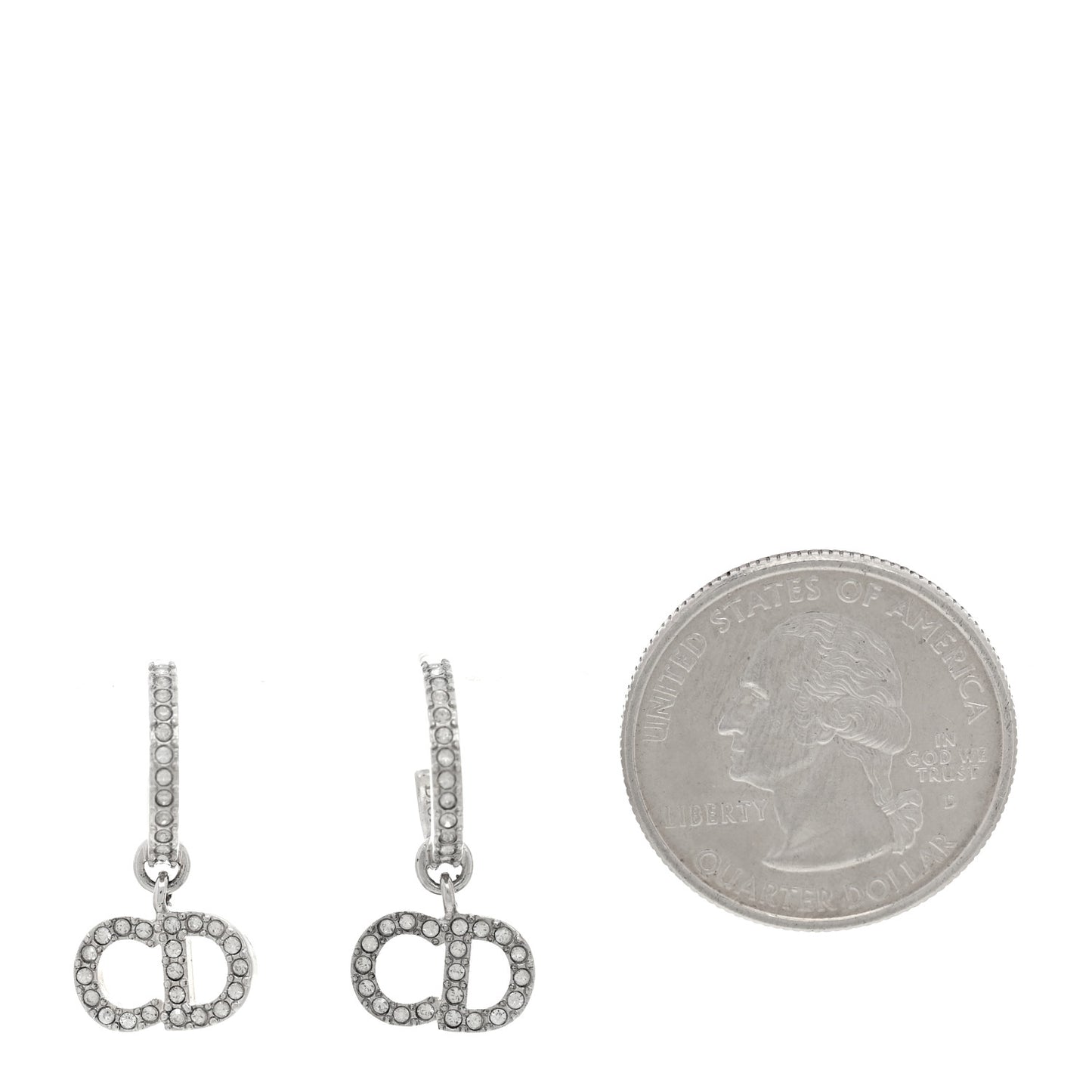 Crystal Clair D Lune Hoop Earrings Silver