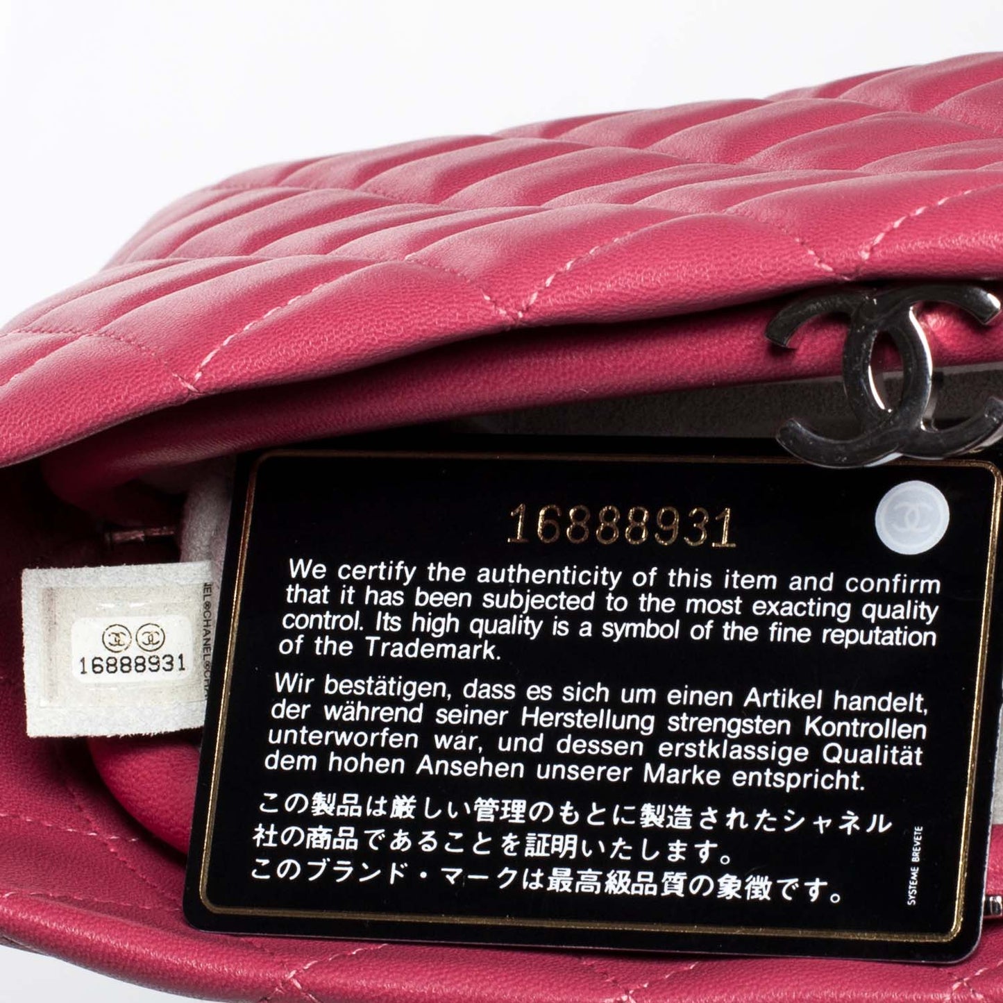 Lambskin Quilted Clutch Fuchsia