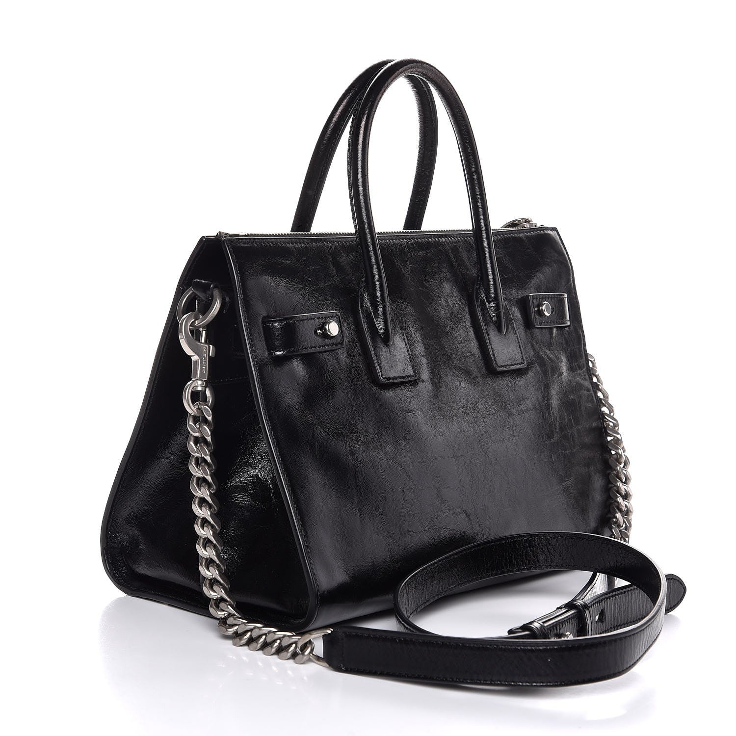 Saint Laurent Glace Calfskin Baby Souple Sac De Jour Black 3 of 7