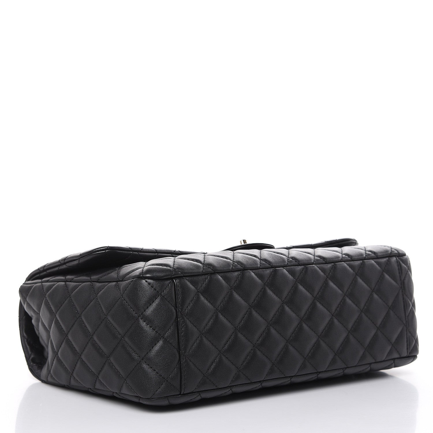 Chanel Metallized Calfskin Quilted Small XXL Travel Flap Bag Black 4 of 10