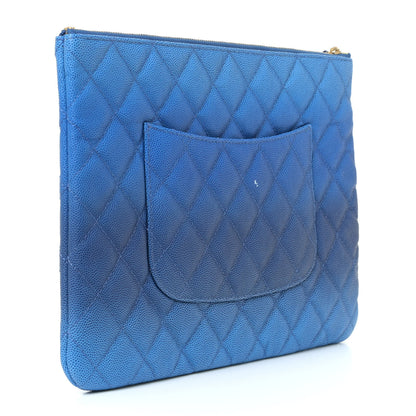Chanel Caviar Ombre Medium Cosmetic Case Blue 2 of 10