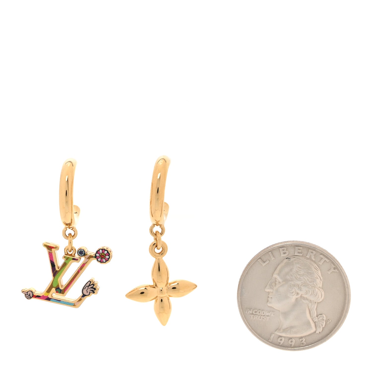 Louis Vuitton LV X TM Superflat Earrings Gold Multicolor 2 of 5